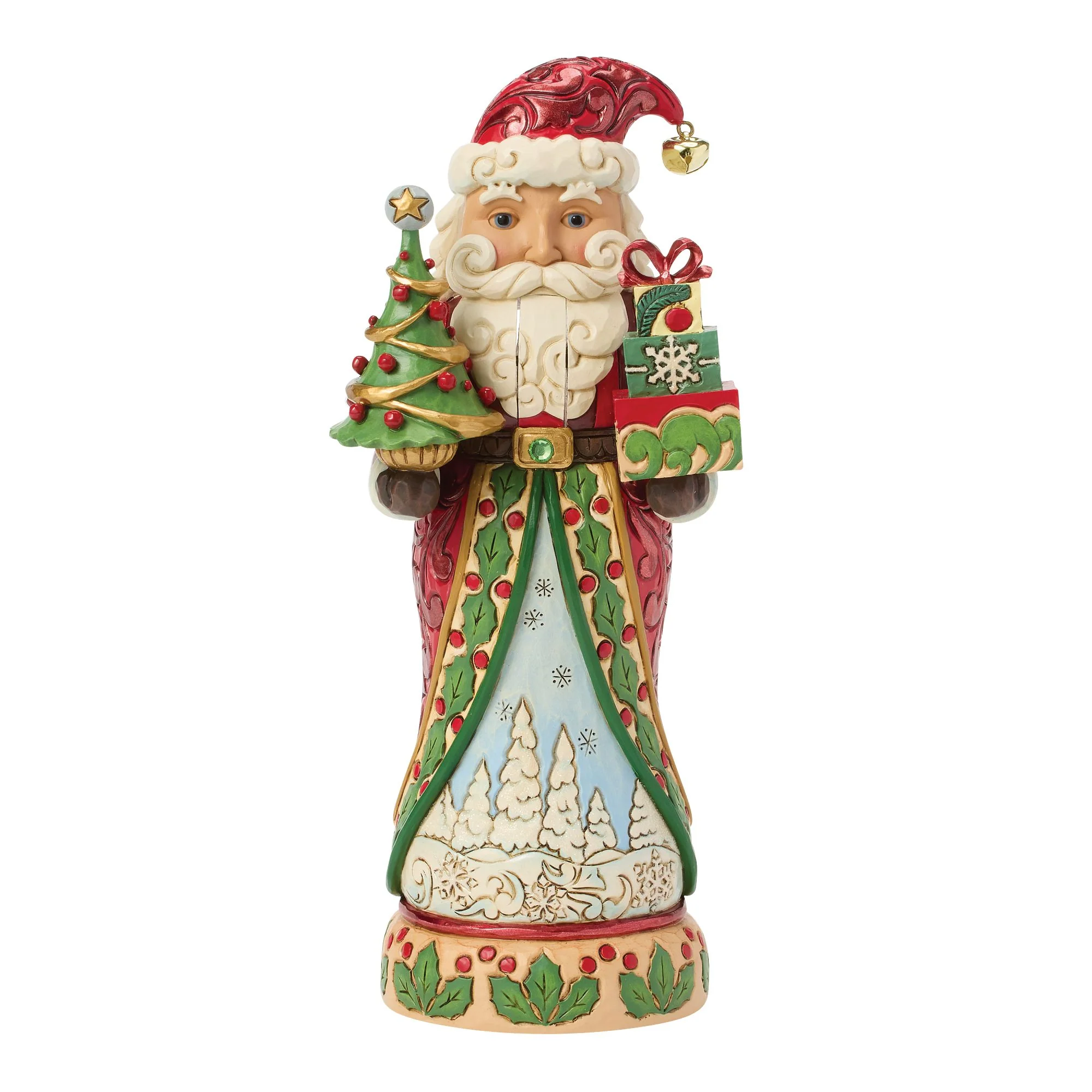 Traditional Nutcracker with Tree Figurine - Christmas Keepsake