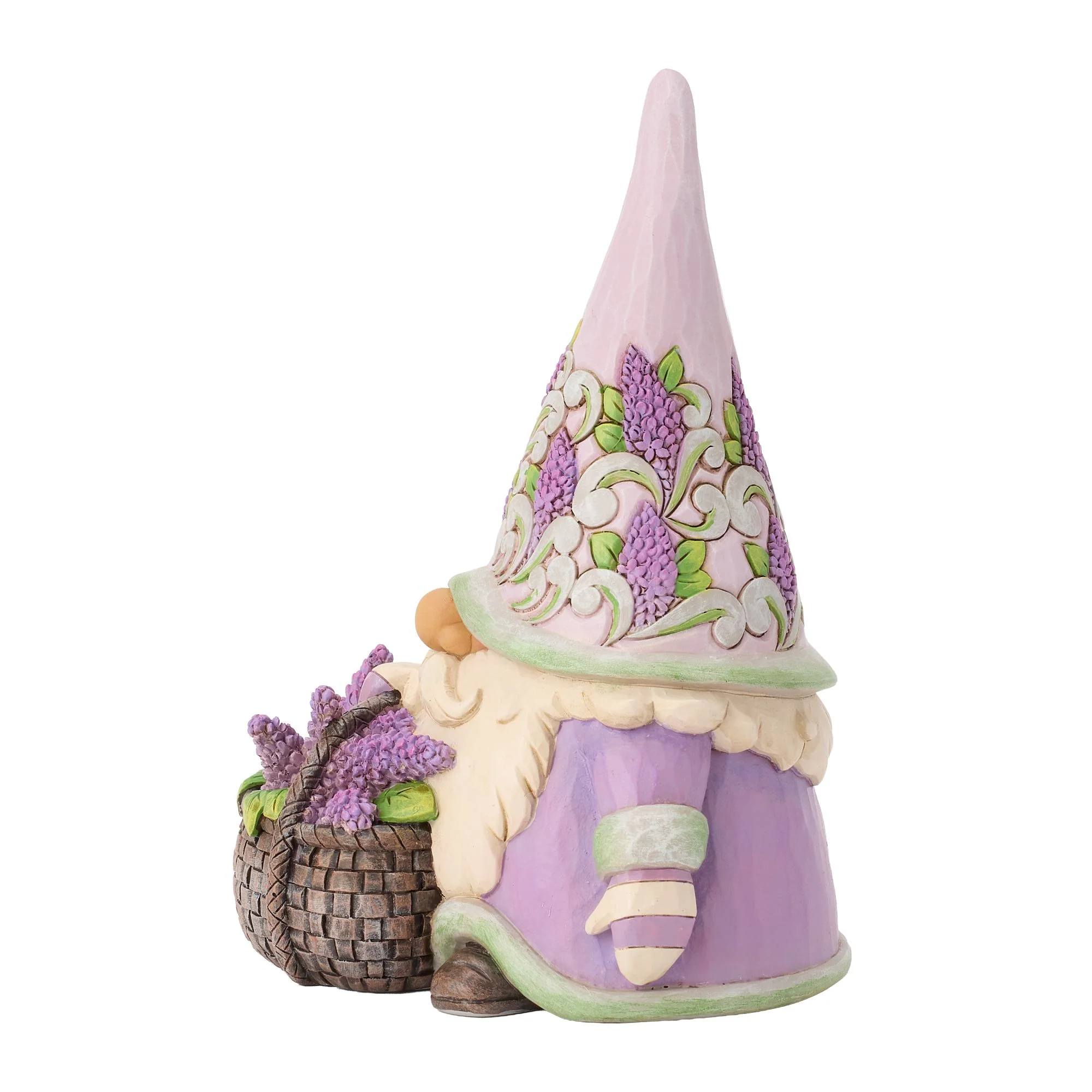 Gnome with Basket of Lilac Figurine - "Lovely Lilac" - Image 3