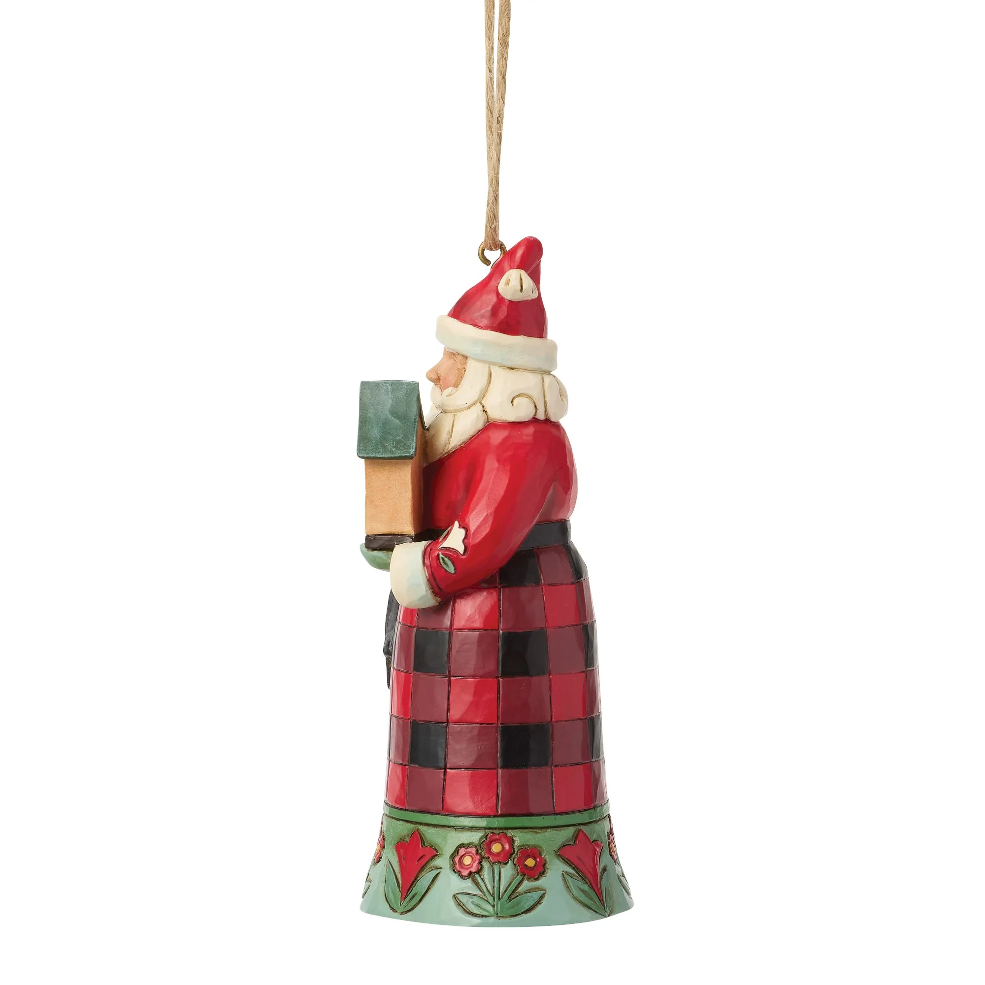 Highland Glen Santa with Cardinal Hanging Ornament - Image 2
