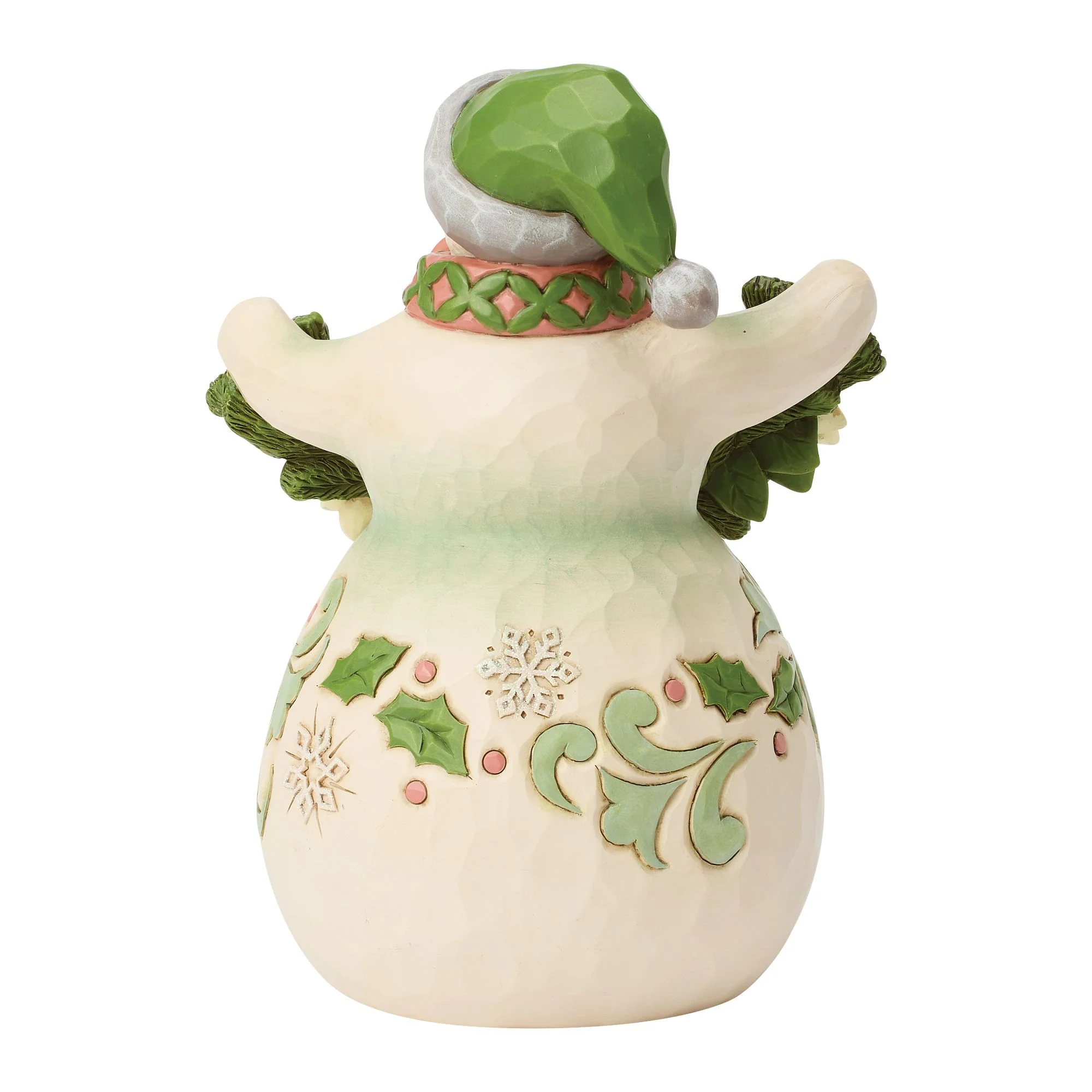 Opal & Moss Snowman with Poinsettia Garland Figurine - Image 3