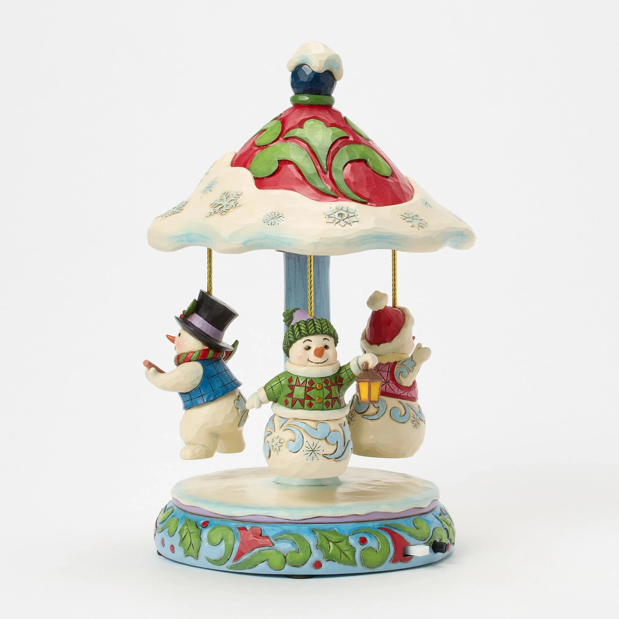 Rotating Snowman Carousel Musical Figurine - "Winter Dancers" - Image 10