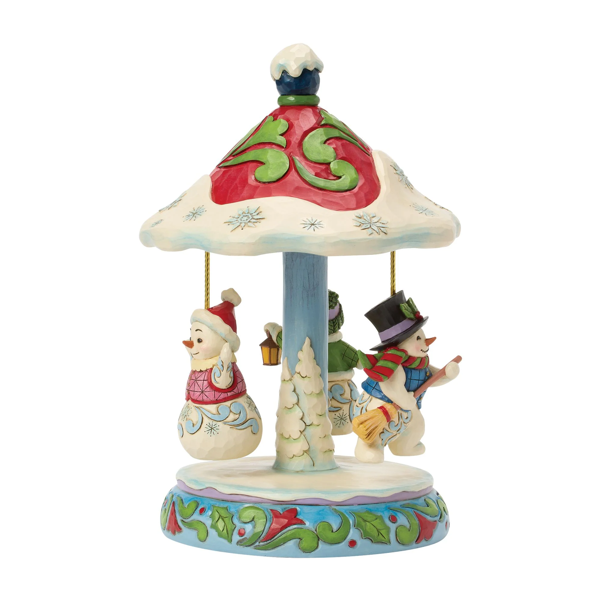 Rotating Snowman Carousel Musical Figurine - "Winter Dancers" - Image 2
