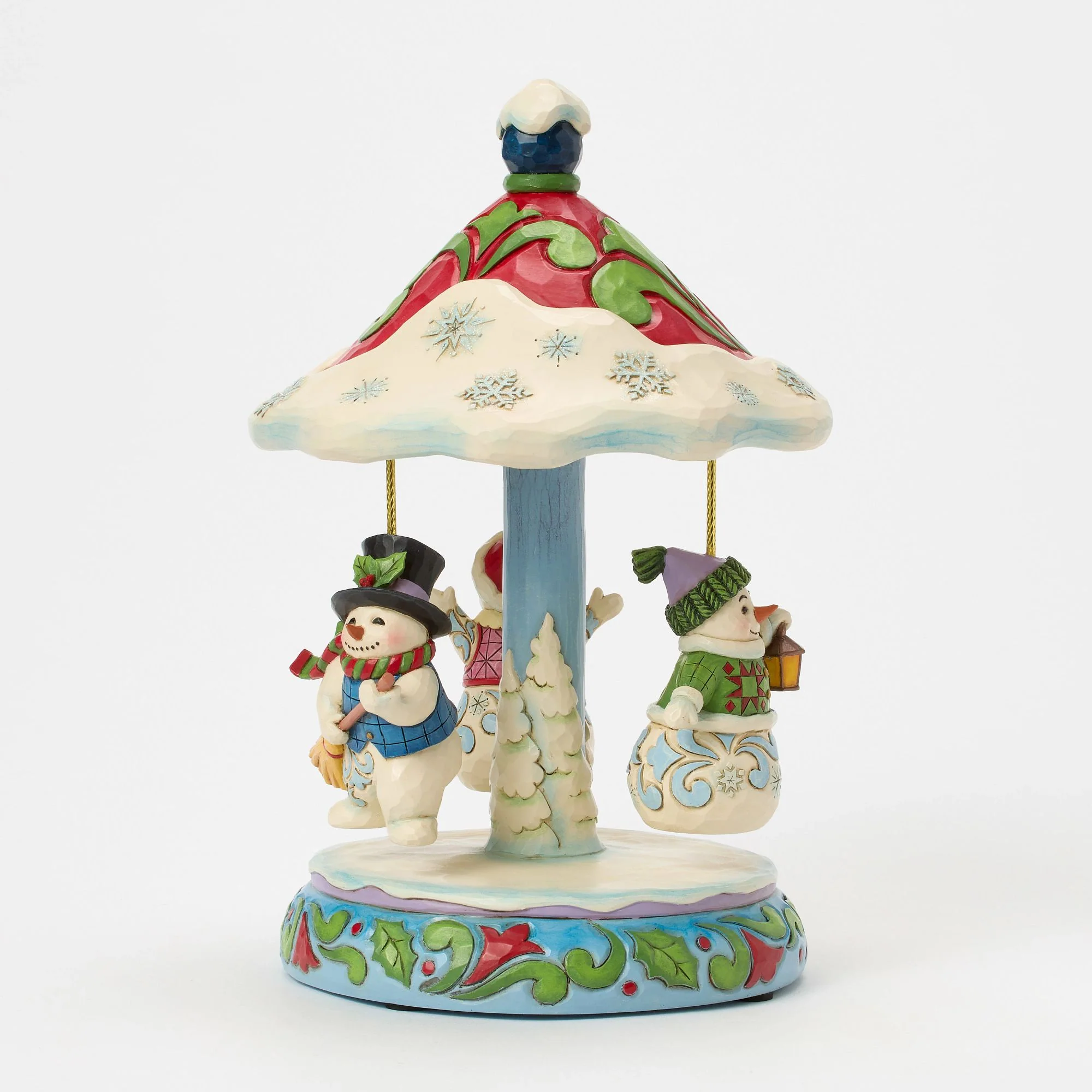 Rotating Snowman Carousel Musical Figurine - "Winter Dancers" - Image 4