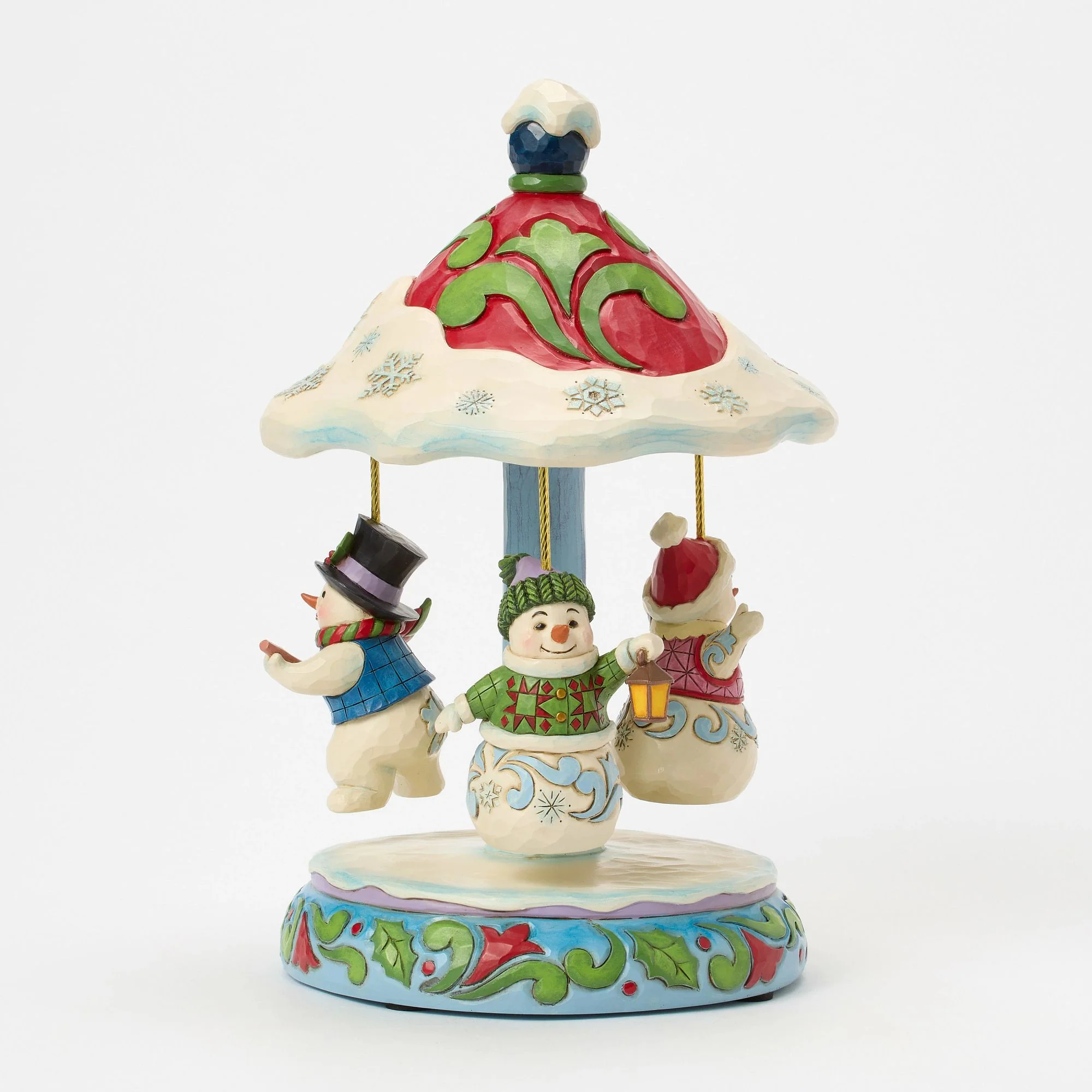 Rotating Snowman Carousel Musical Figurine - "Winter Dancers" - Image 5