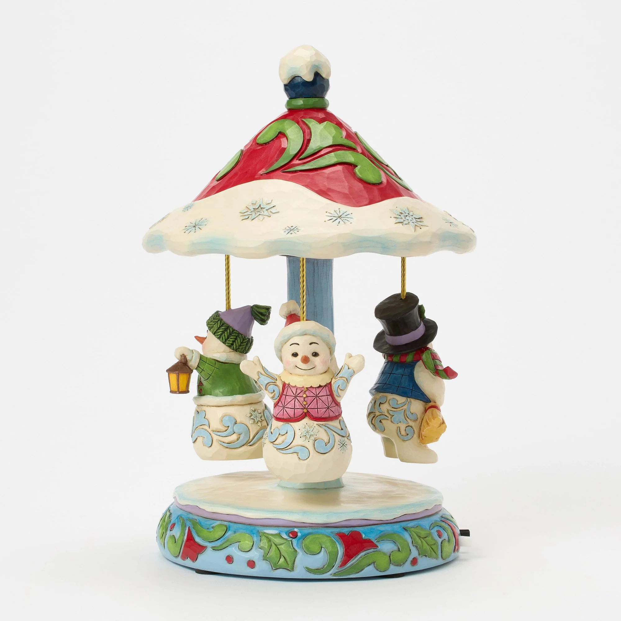 Rotating Snowman Carousel Musical Figurine - "Winter Dancers" - Image 7