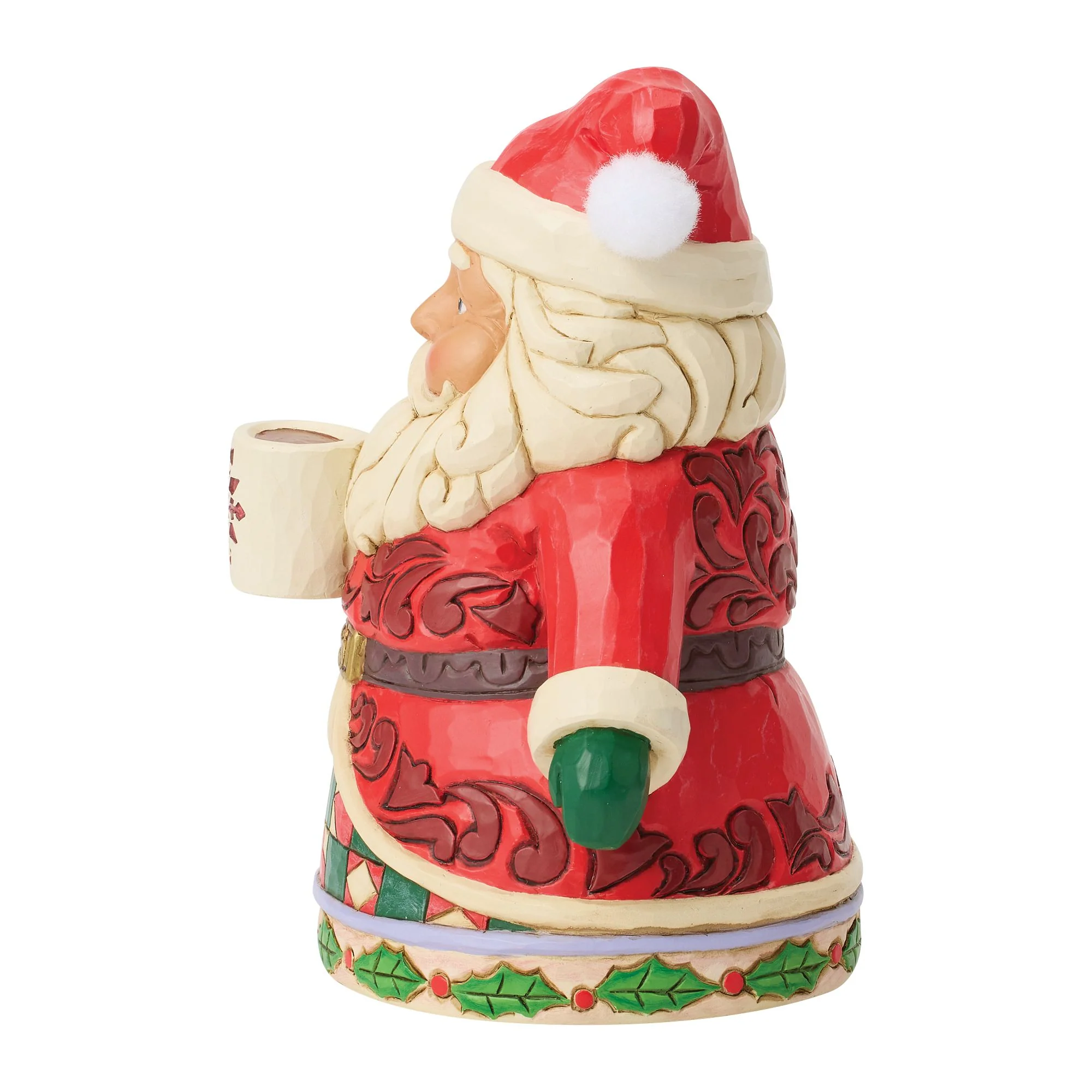 Santa Drinking Hot Cocoa Figurine - Image 3
