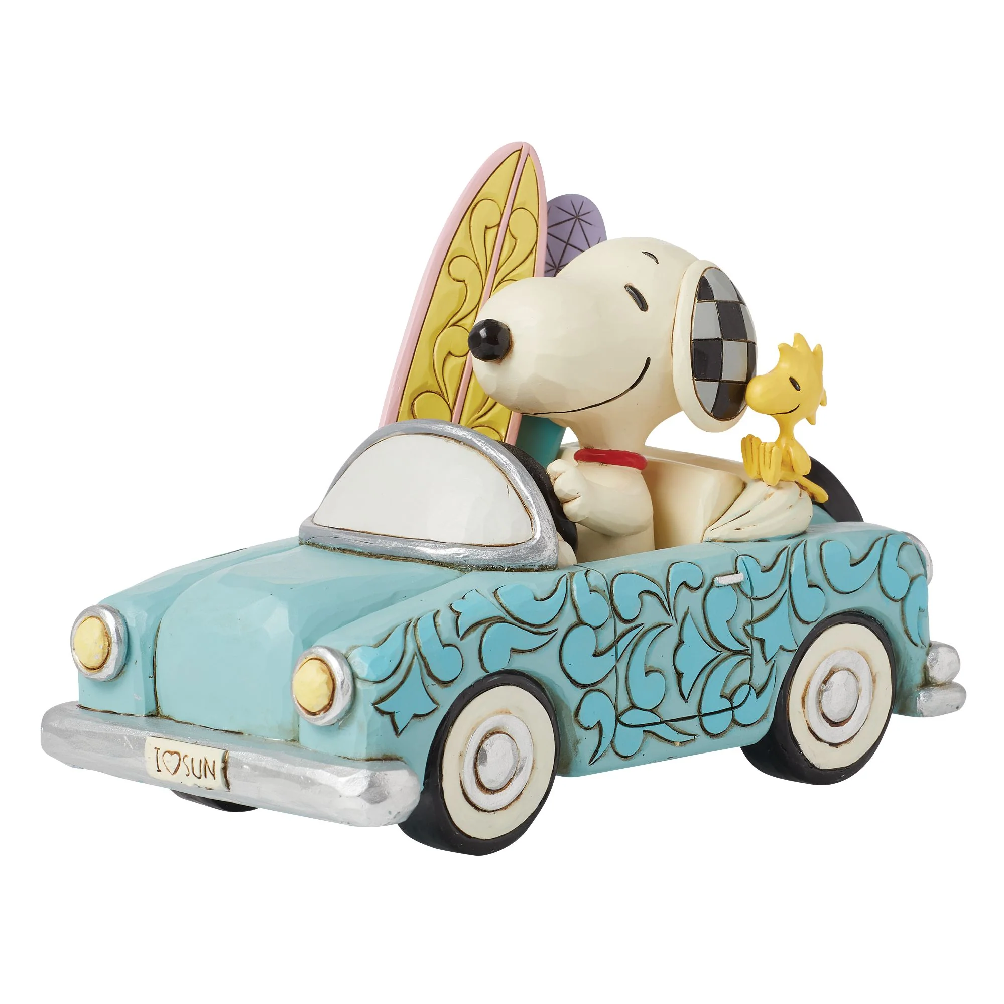 Sunny Drives and Surfing Waves (Snoopy Surfboard Car Figurine) - Peanuts by JimShore - Image 2