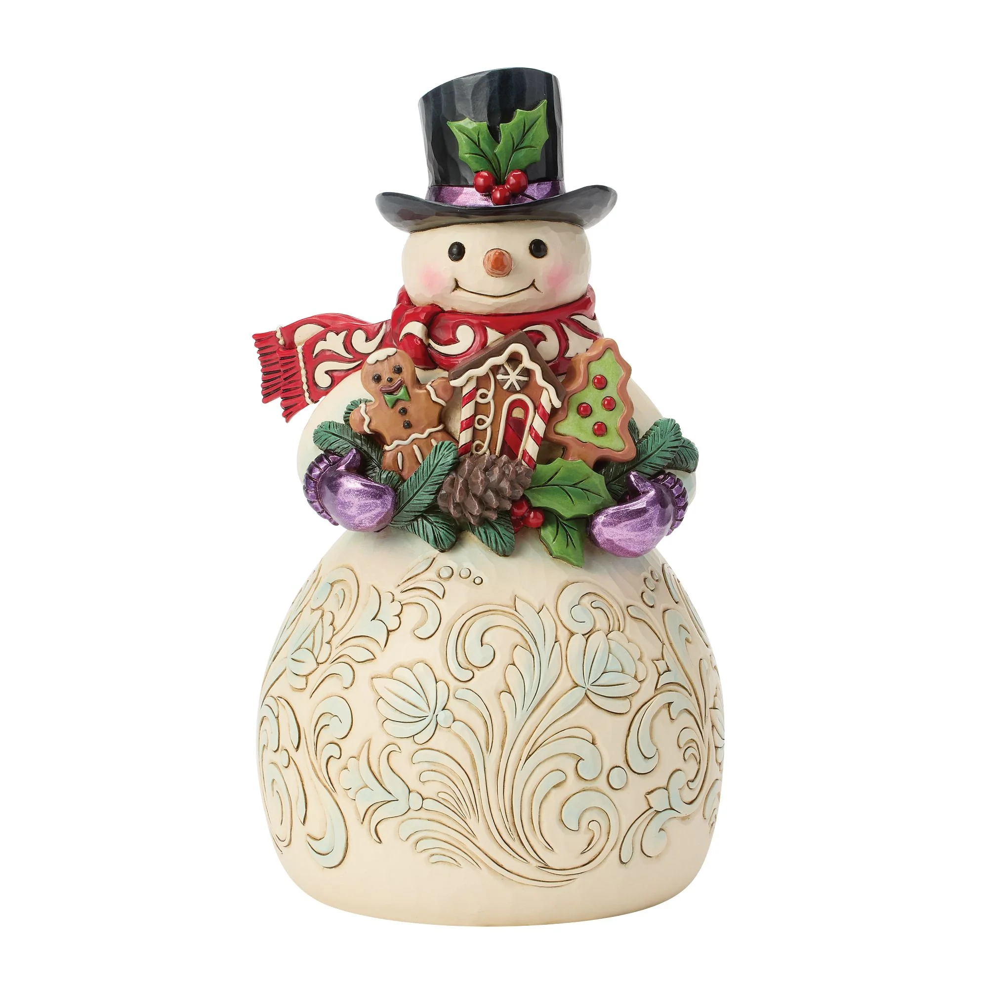 Snowman with Gingerbread Cookies Figurine - Sweet Bites