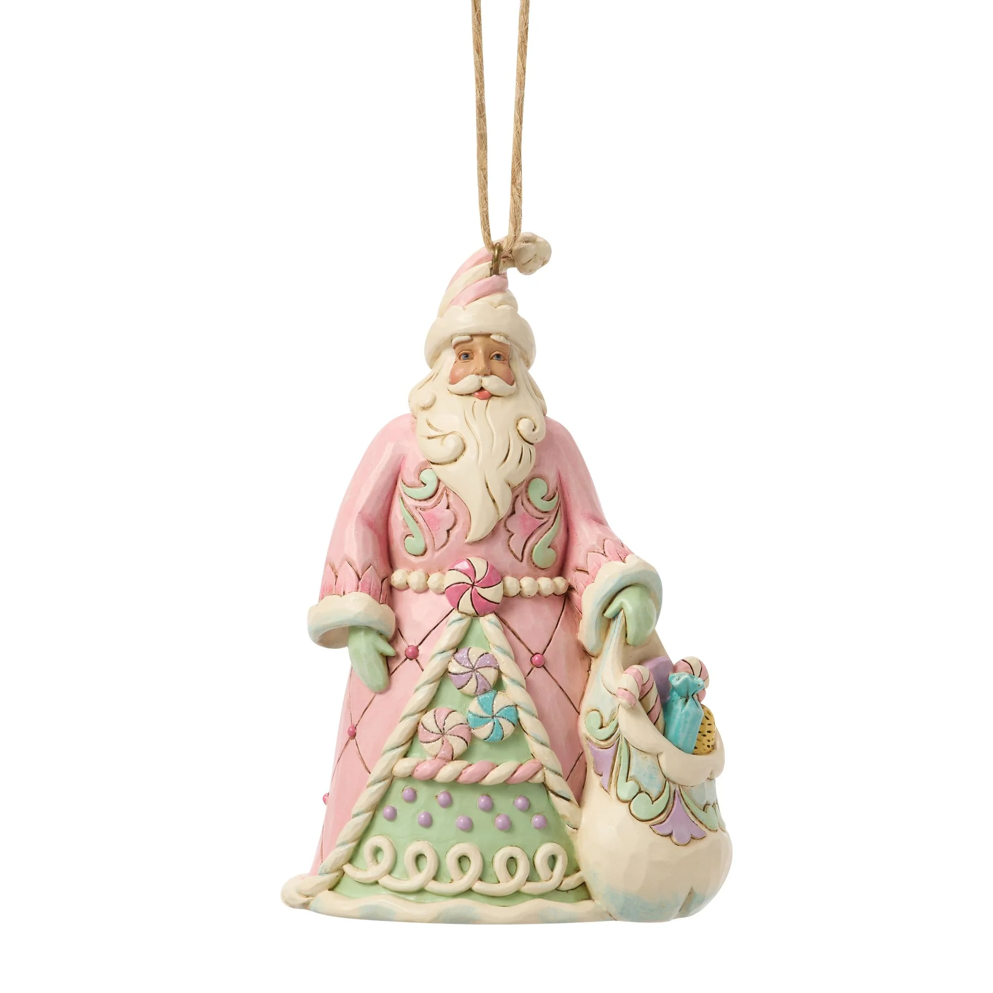 Santa with a Bag of Candy Hanging Ornament