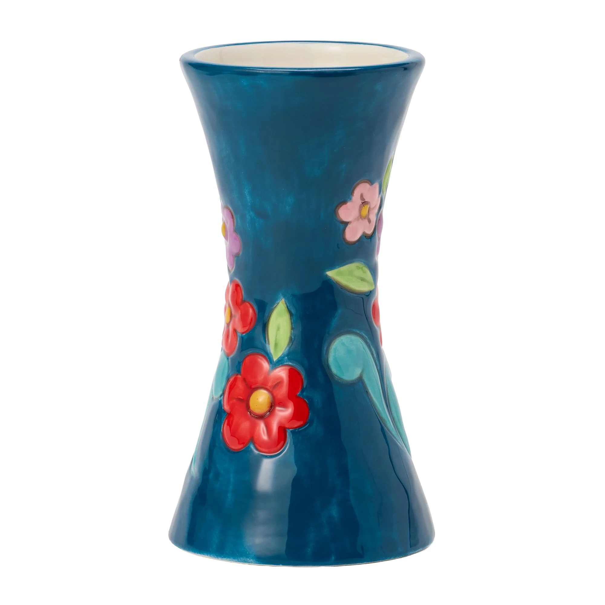 Vase Blue with Floral Motif - Image 2