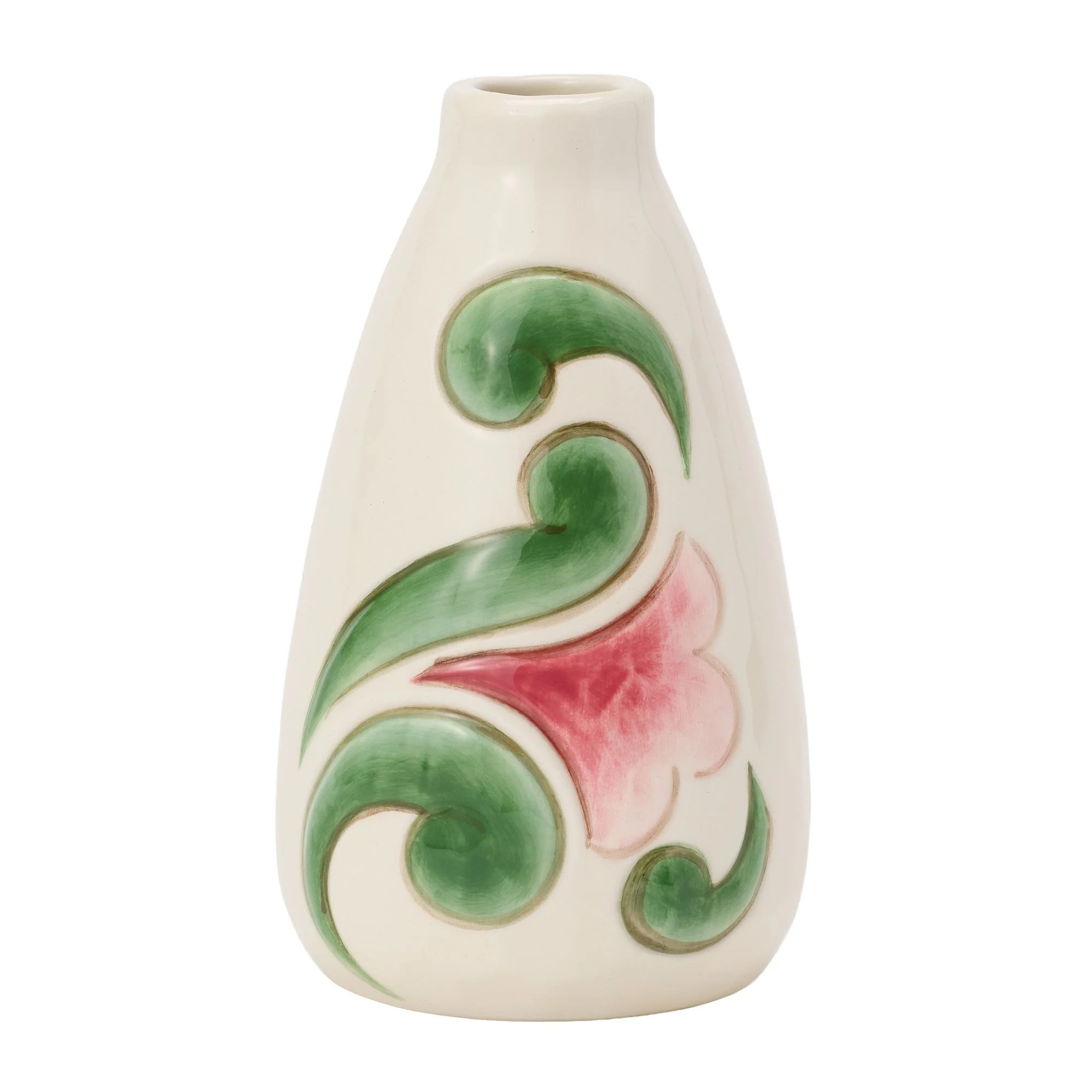 Vase Cream with Floral Motif