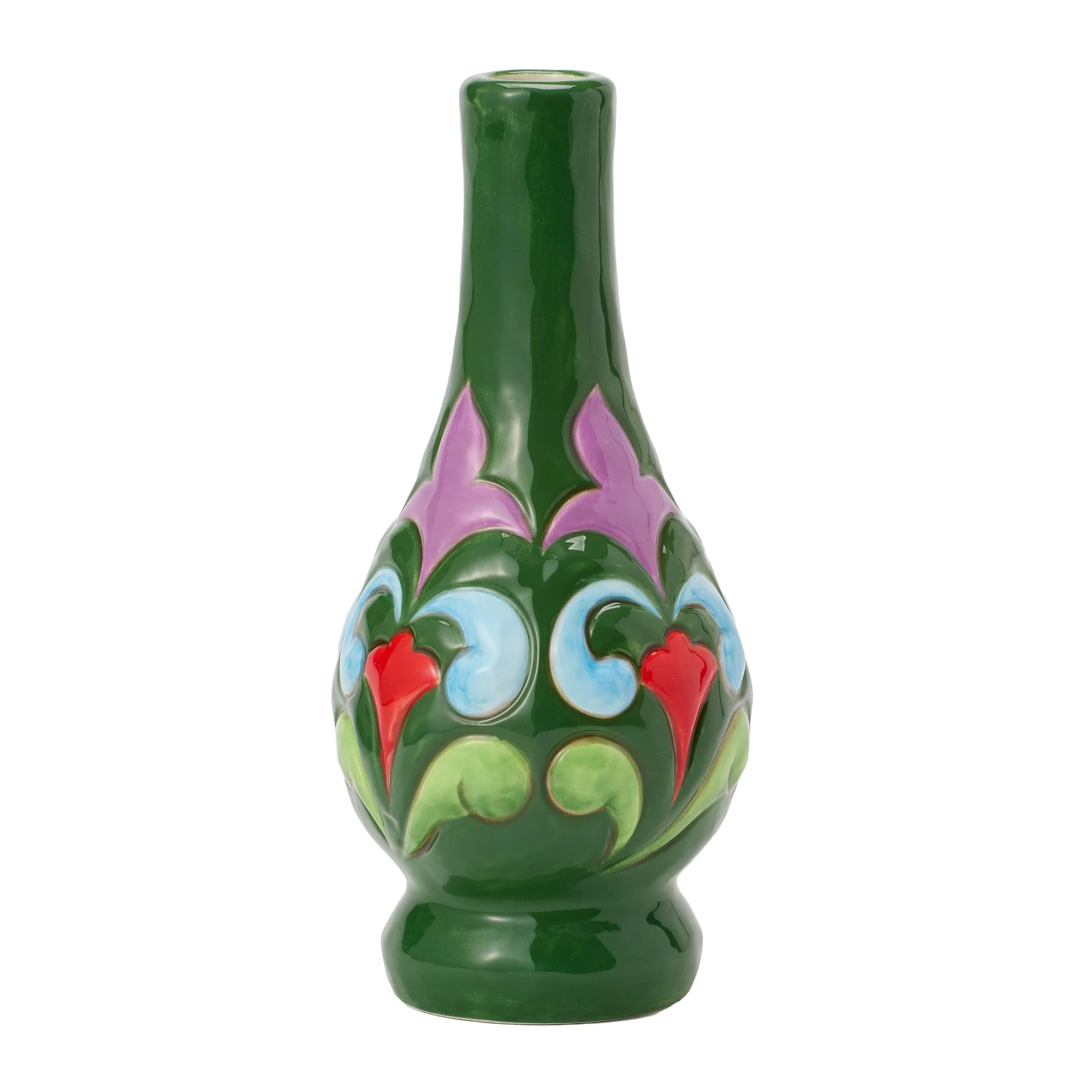 Vase Green with Floral Motif - Image 4
