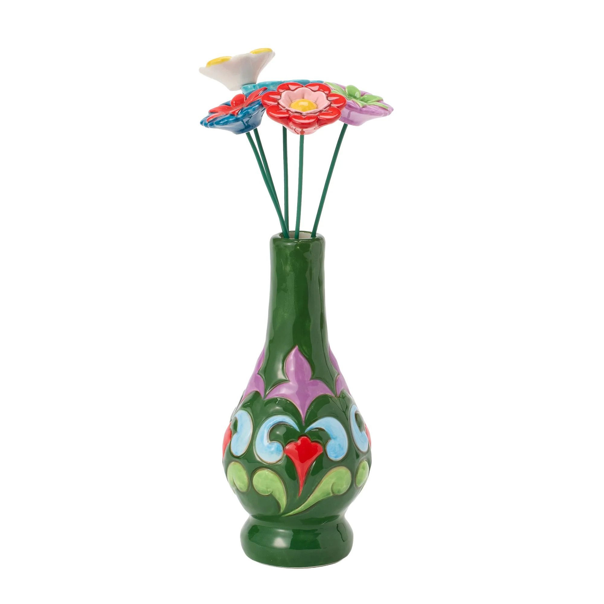 Vase Green with Floral Motif - Image 5